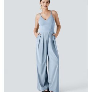 HALARA Light Blue Wide Leg Jumpsuit
